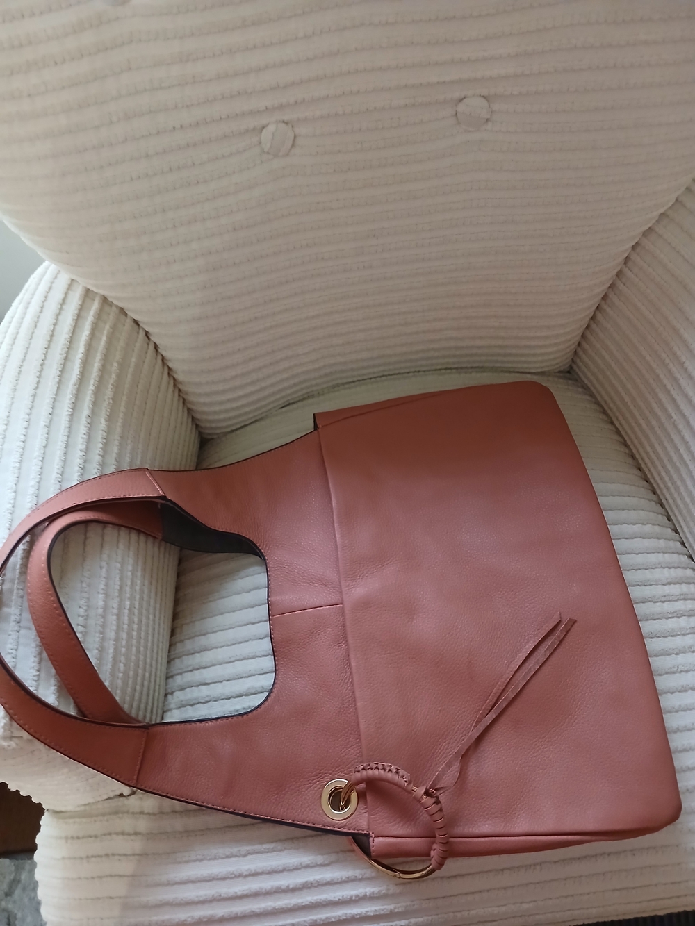 Vince Camuto Leather Hobo in Rose Brown